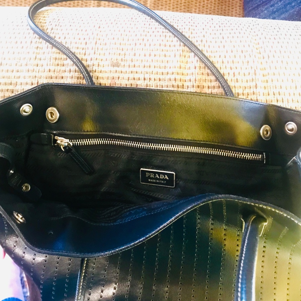 Prada Perforated Leather Tote